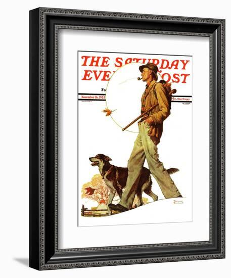 "Autumn Stroll" Saturday Evening Post Cover, November 16,1935-Norman Rockwell-Framed Giclee Print