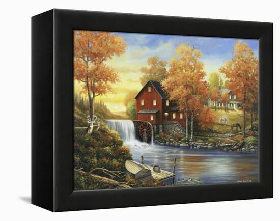 Autumn Sunset at the Old Mill-John Zaccheo-Framed Premier Image Canvas