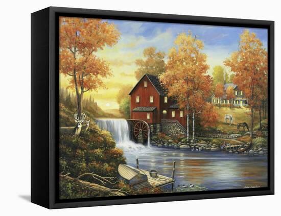 Autumn Sunset at the Old Mill-John Zaccheo-Framed Premier Image Canvas