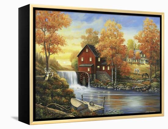 Autumn Sunset at the Old Mill-John Zaccheo-Framed Premier Image Canvas