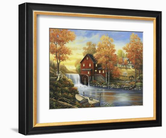 Autumn Sunset at the Old Mill-John Zaccheo-Framed Giclee Print