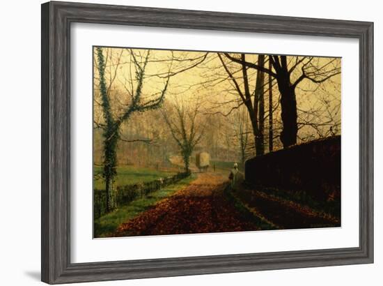 Autumn Sunshine, Stapleton Park Near Pontefract-John Atkinson Grimshaw-Framed Giclee Print