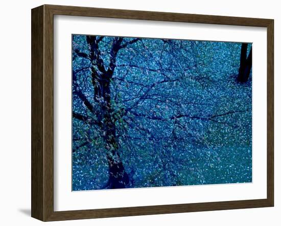 Autumn Tree in Blue, Green, and Purple-Robert Cattan-Framed Photographic Print