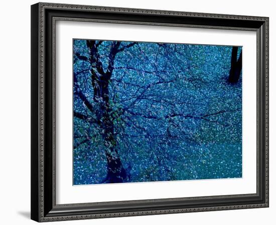 Autumn Tree in Blue, Green, and Purple-Robert Cattan-Framed Photographic Print