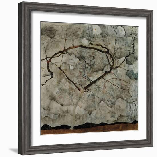 Autumn Tree in Turbulent Air, 1912-Egon Schiele-Framed Giclee Print