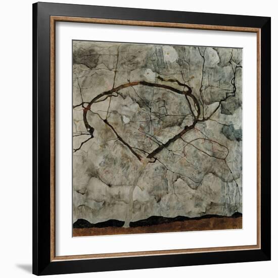 Autumn Tree in Turbulent Air, 1912-Egon Schiele-Framed Giclee Print