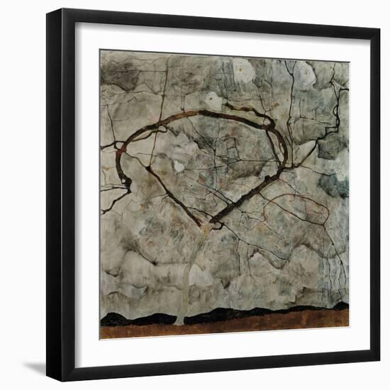 Autumn Tree in Turbulent Air, 1912-Egon Schiele-Framed Giclee Print