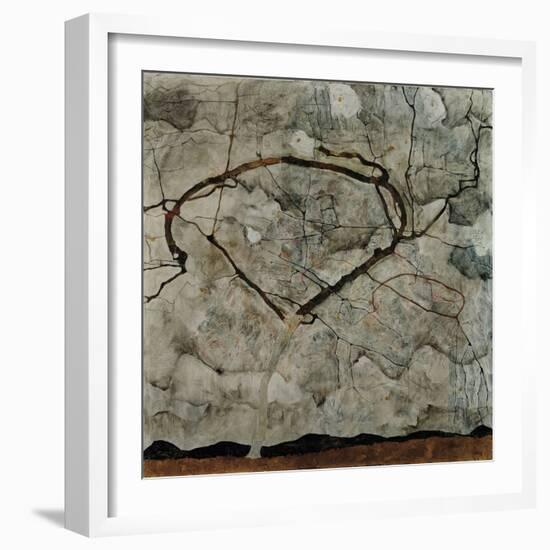 Autumn Tree in Turbulent Air, 1912-Egon Schiele-Framed Giclee Print