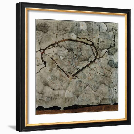 Autumn Tree in Turbulent Air, 1912-Egon Schiele-Framed Giclee Print