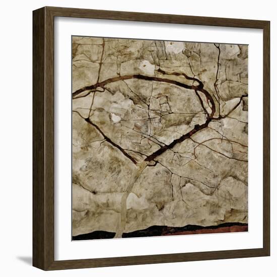 Autumn Tree in Turbulent Air, 1912-Egon Schiele-Framed Giclee Print