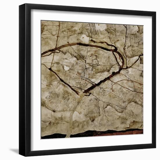 Autumn Tree in Turbulent Air, 1912-Egon Schiele-Framed Giclee Print