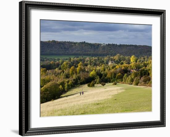 Autumn View North Along the Burford Spur of Box Hill, Surrey Hills, North Downs, Dorking, Surrey, E-John Miller-Framed Photographic Print