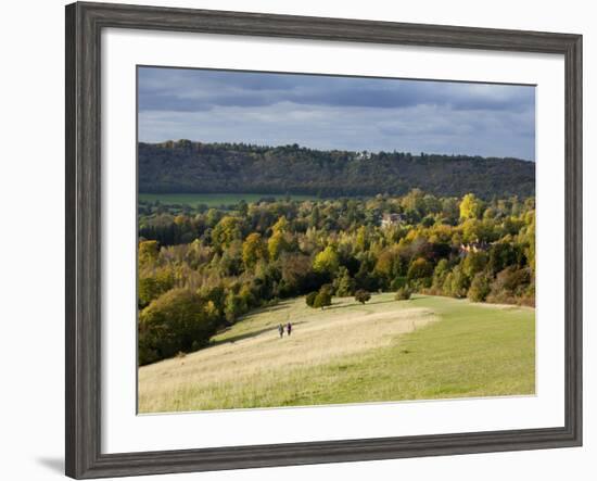 Autumn View North Along the Burford Spur of Box Hill, Surrey Hills, North Downs, Dorking, Surrey, E-John Miller-Framed Photographic Print