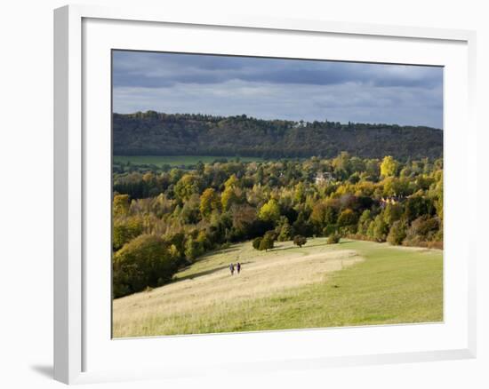 Autumn View North Along the Burford Spur of Box Hill, Surrey Hills, North Downs, Dorking, Surrey, E-John Miller-Framed Photographic Print