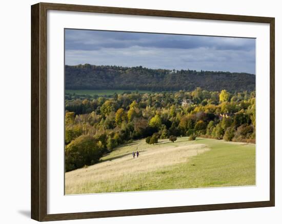 Autumn View North Along the Burford Spur of Box Hill, Surrey Hills, North Downs, Dorking, Surrey, E-John Miller-Framed Photographic Print