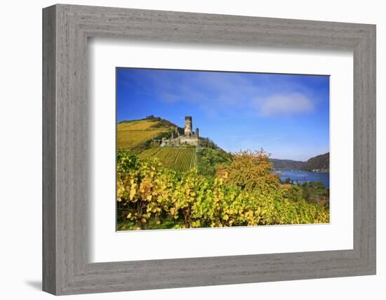 Autumn View of the Castle Ruin FŸrstenberg over the Village Rheindiebach-Uwe Steffens-Framed Photographic Print