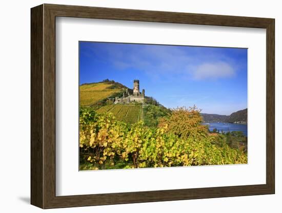 Autumn View of the Castle Ruin FŸrstenberg over the Village Rheindiebach-Uwe Steffens-Framed Photographic Print