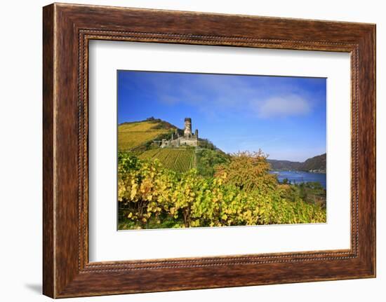 Autumn View of the Castle Ruin FŸrstenberg over the Village Rheindiebach-Uwe Steffens-Framed Photographic Print