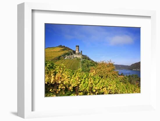 Autumn View of the Castle Ruin FŸrstenberg over the Village Rheindiebach-Uwe Steffens-Framed Photographic Print