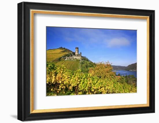 Autumn View of the Castle Ruin FŸrstenberg over the Village Rheindiebach-Uwe Steffens-Framed Photographic Print