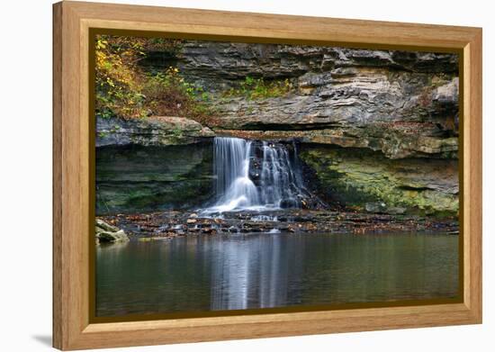 Autumn waterfall in McCormics Creek State Park, Indiana, USA-Anna Miller-Framed Premier Image Canvas