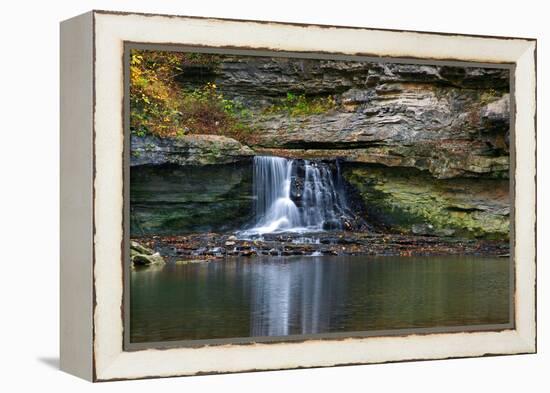 Autumn waterfall in McCormics Creek State Park, Indiana, USA-Anna Miller-Framed Premier Image Canvas