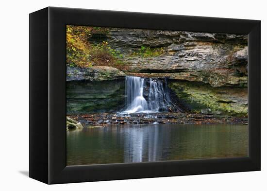 Autumn waterfall in McCormics Creek State Park, Indiana, USA-Anna Miller-Framed Premier Image Canvas