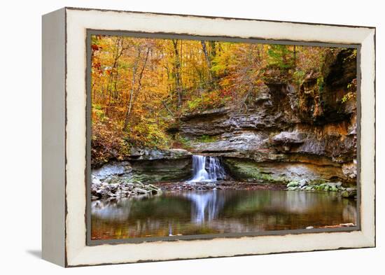 Autumn waterfall in McCormics Creek State Park, Indiana, USA-Anna Miller-Framed Premier Image Canvas