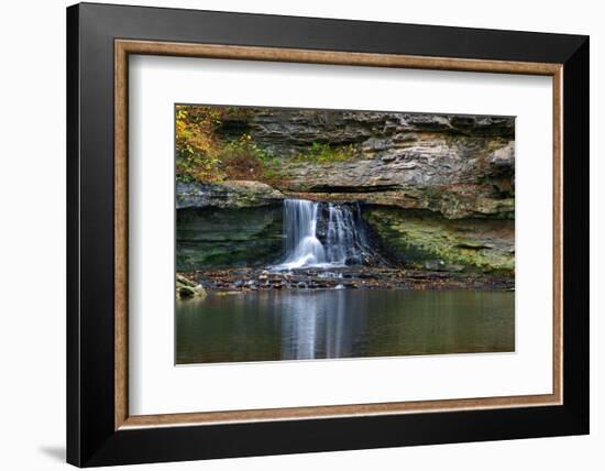 Autumn waterfall in McCormics Creek State Park, Indiana, USA-Anna Miller-Framed Photographic Print