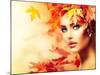 Autumn Woman Portrait-Subbotina Anna-Mounted Art Print