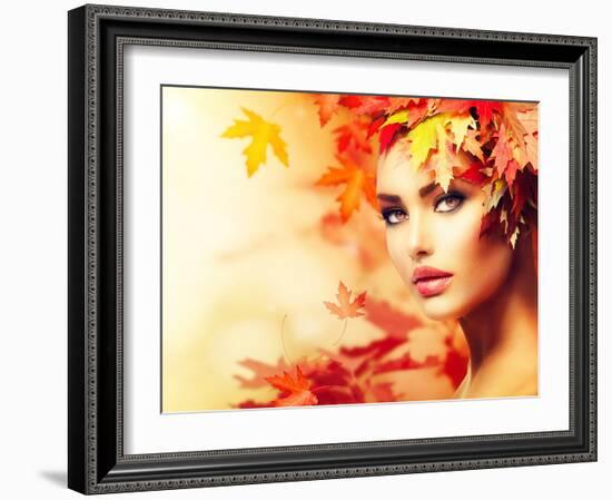 Autumn Woman Portrait-Subbotina Anna-Framed Art Print