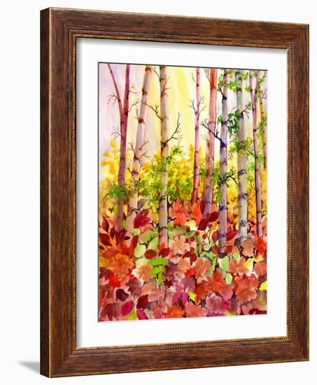 Autumn Woods-Neela Pushparaj-Framed Giclee Print