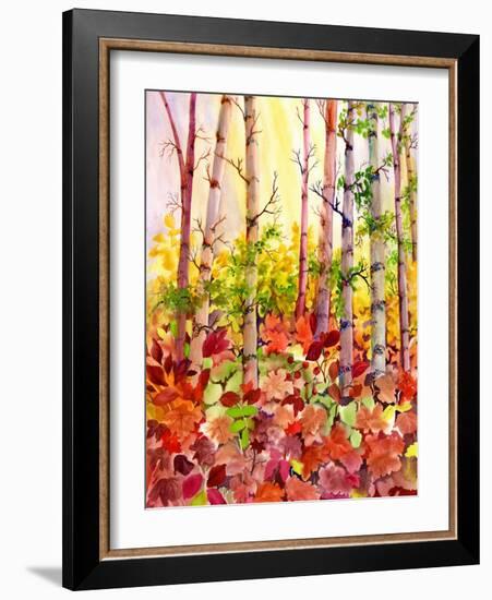 Autumn Woods-Neela Pushparaj-Framed Giclee Print