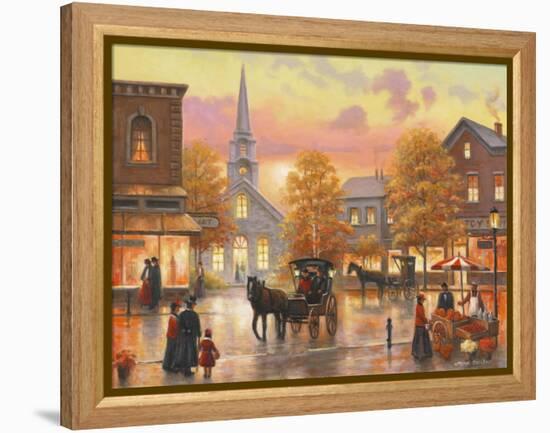 Autumnal Breeze in Pleasantville-John Zaccheo-Framed Premier Image Canvas