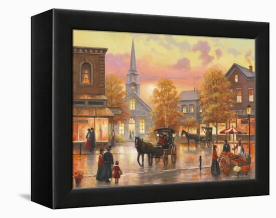 Autumnal Breeze in Pleasantville-John Zaccheo-Framed Premier Image Canvas