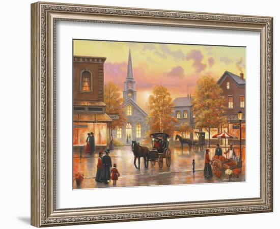 Autumnal Breeze in Pleasantville-John Zaccheo-Framed Giclee Print