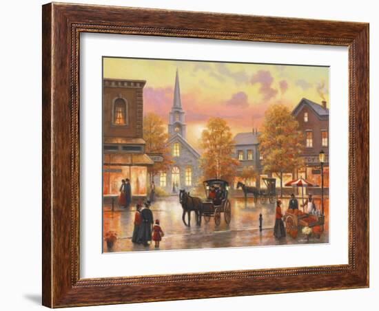 Autumnal Breeze in Pleasantville-John Zaccheo-Framed Giclee Print