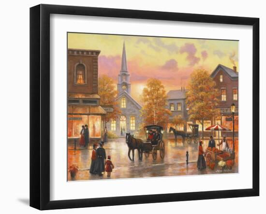 Autumnal Breeze in Pleasantville-John Zaccheo-Framed Giclee Print