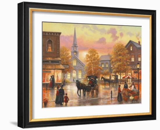 Autumnal Breeze in Pleasantville-John Zaccheo-Framed Giclee Print