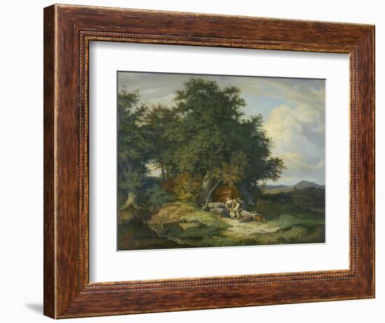 Autumnal Forest with Herders, 1837-Ludwig Richter-Framed Giclee Print