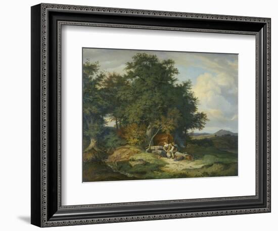 Autumnal Forest with Herders, 1837-Ludwig Richter-Framed Giclee Print