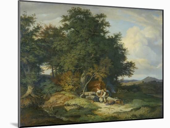 Autumnal Forest with Herders, 1837-Ludwig Richter-Mounted Giclee Print