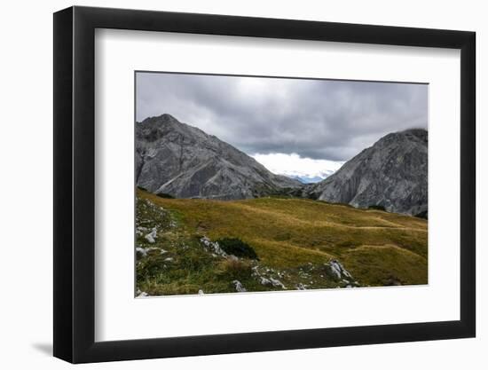 Autumnal Grass and Cloud Gap in the Lafatscherjoch, View at Speckkarspitze and Lafatscher, View of -Rolf Roeckl-Framed Photographic Print