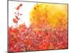 Autumnal Nature Season Background. Colorful Bright Fall Backdrop. Red Autumn Leaves, Beautiful Arti-null-Mounted Photographic Print