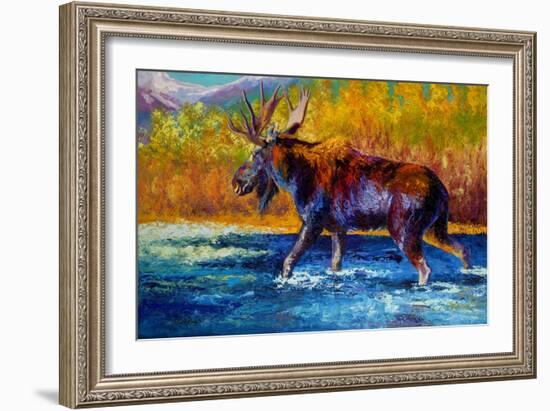 Autumns Glimpse Moose-Marion Rose-Framed Giclee Print