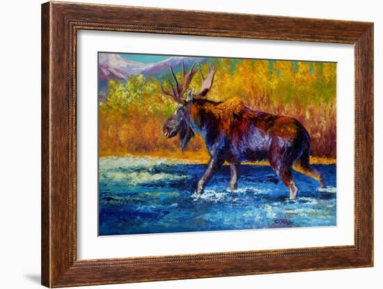 Autumns Glimpse Moose-Marion Rose-Framed Giclee Print