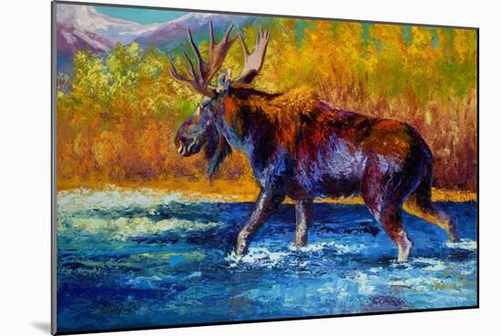 Autumns Glimpse Moose-Marion Rose-Mounted Giclee Print