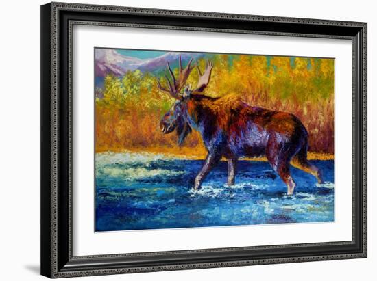 Autumns Glimpse Moose-Marion Rose-Framed Giclee Print