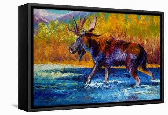 Autumns Glimpse Moose-Marion Rose-Framed Premier Image Canvas