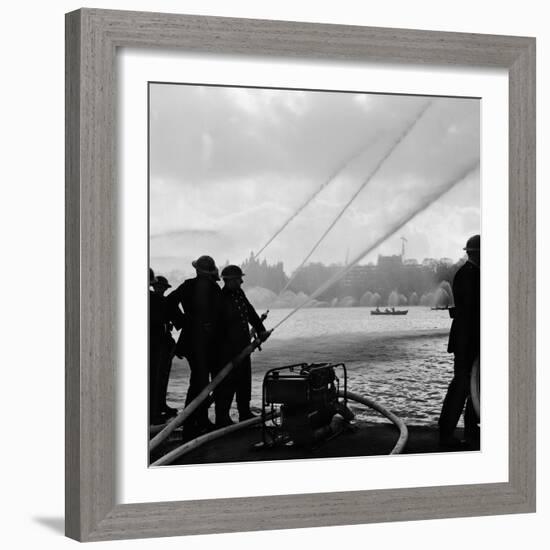 Auxiliary Fire Service exercise in Hyde Park, 1957-Ted Heanley M.B.E. D.F.C.-Framed Photographic Print